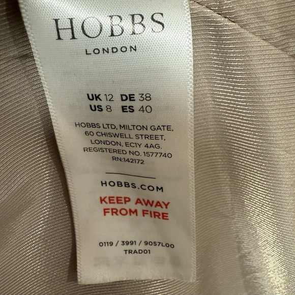 Hobbs London Trench Coat Saskia Sz 8 Women Cream/Beige - Picture 10 of 11